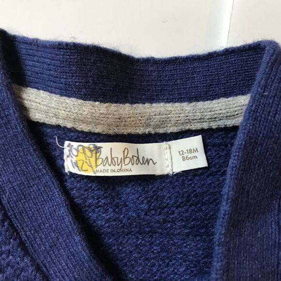 Baby Boden Navy Knit Cardigan Sweater 12-18M - Picture 4 of 4